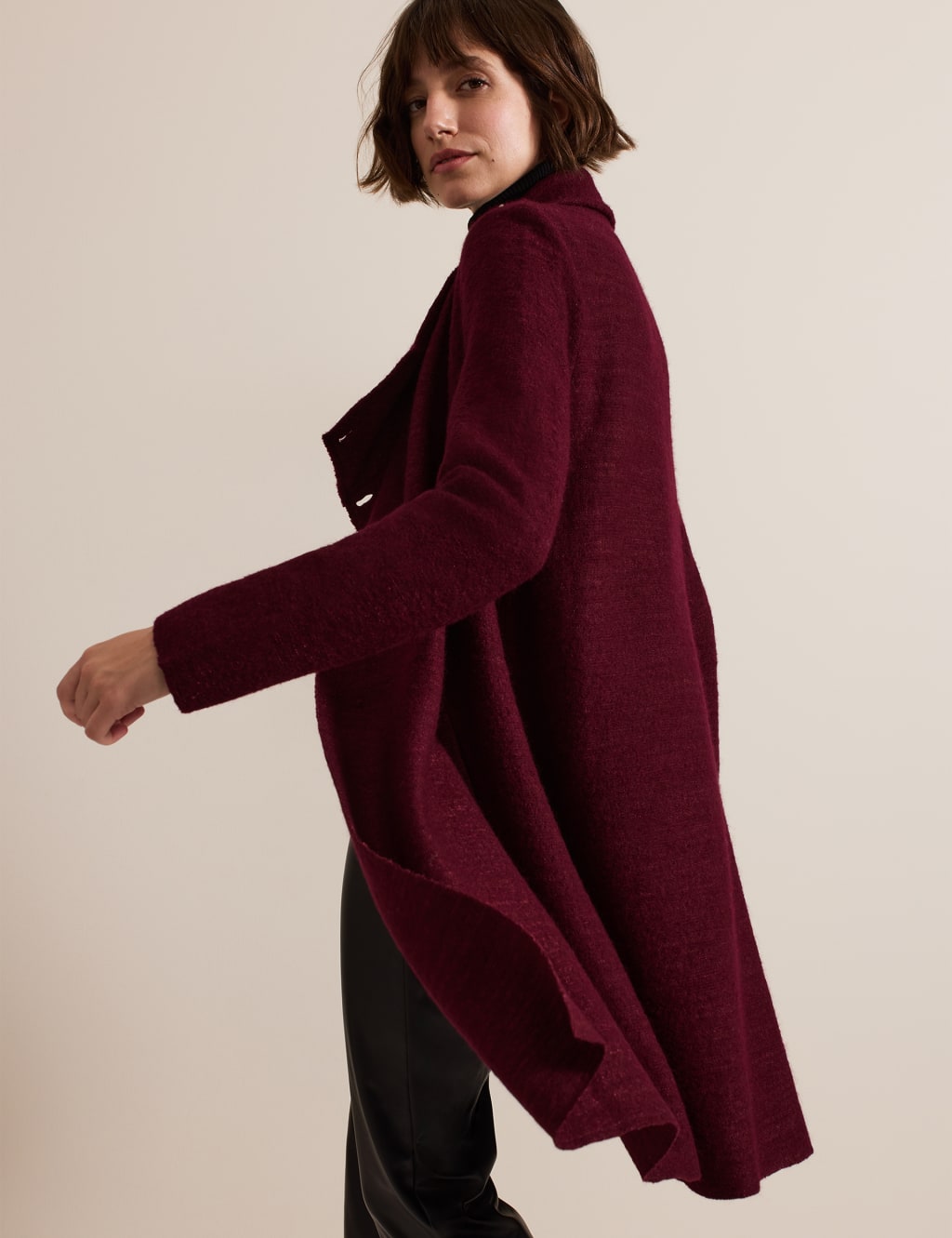 Wool Blend Shawl Collar Coatigan 9 of 9
