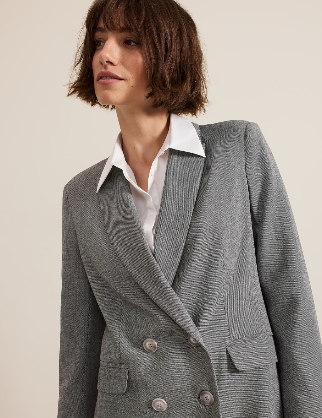 Double breasted longline blazer shop