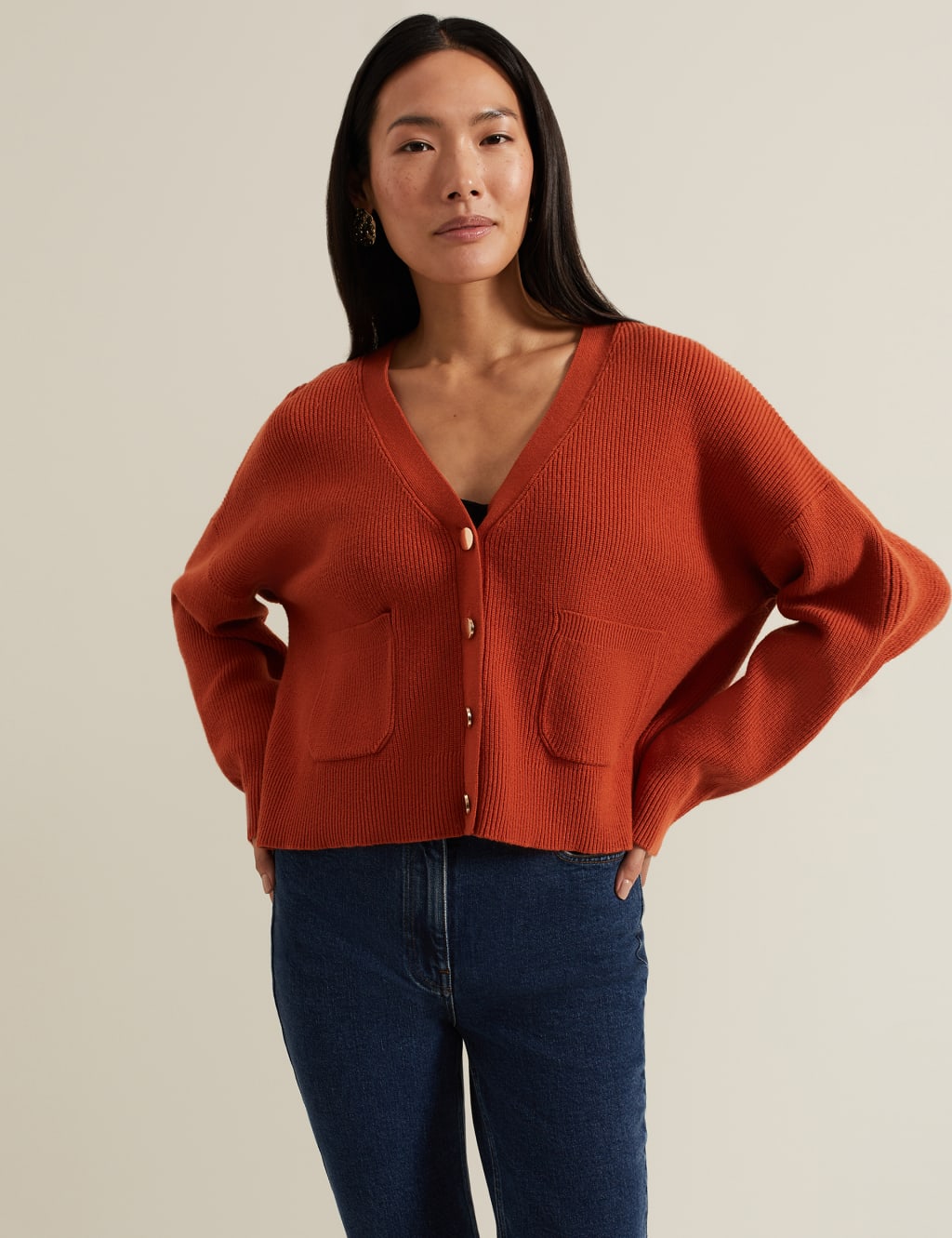 Marks and spencer orange cardigan deals