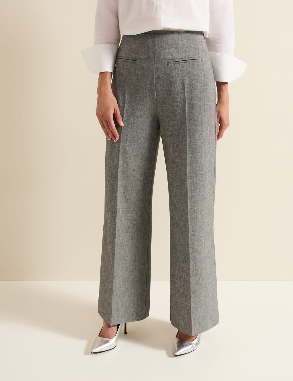 Pleated Wide Leg Trousers