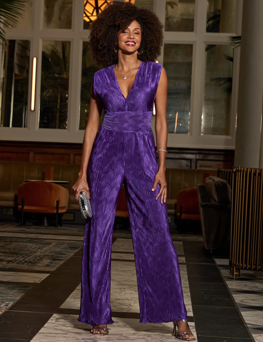 Silk wide leg jumpsuit clearance