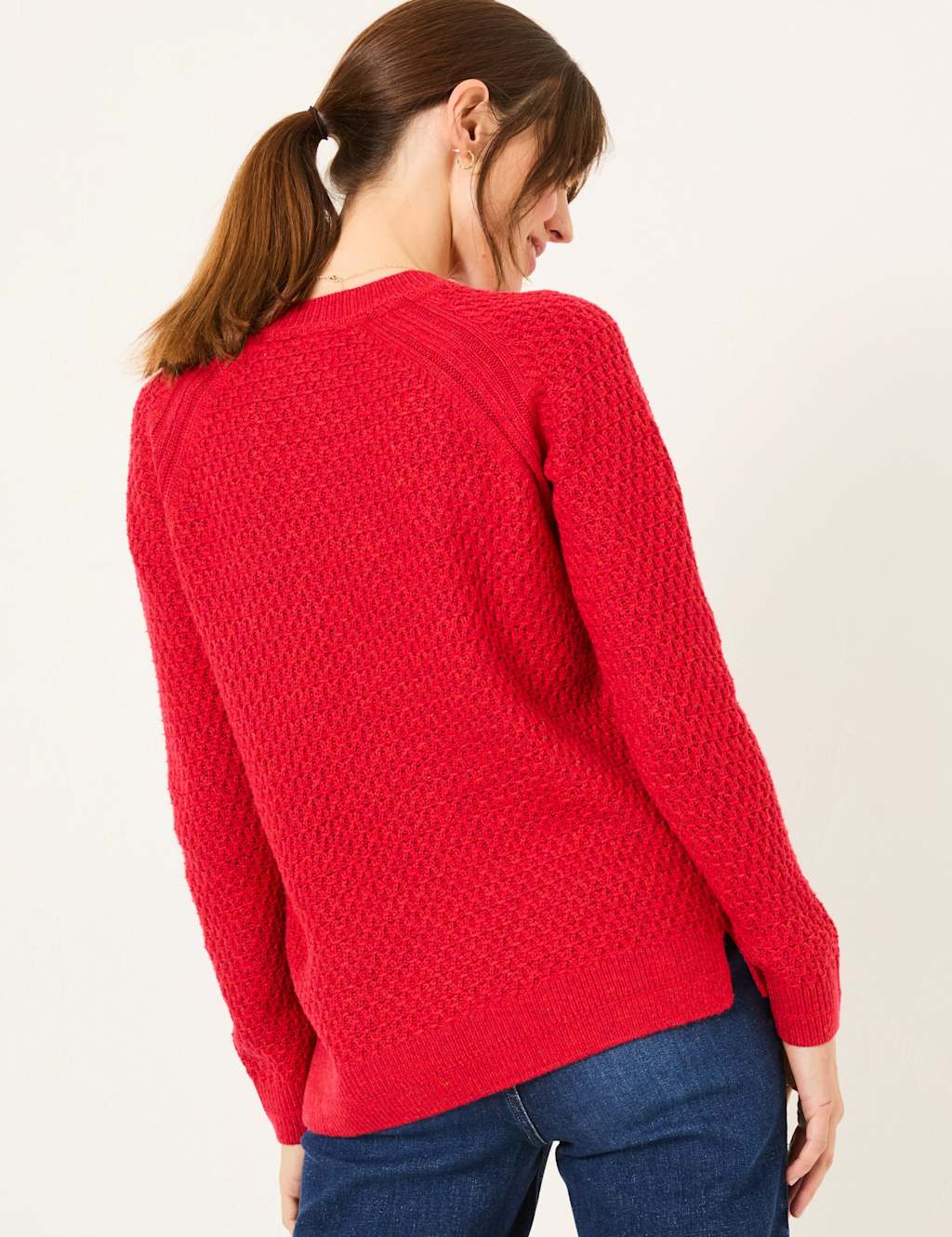 Patterned Textured Crew Neck Jumper 4 of 8