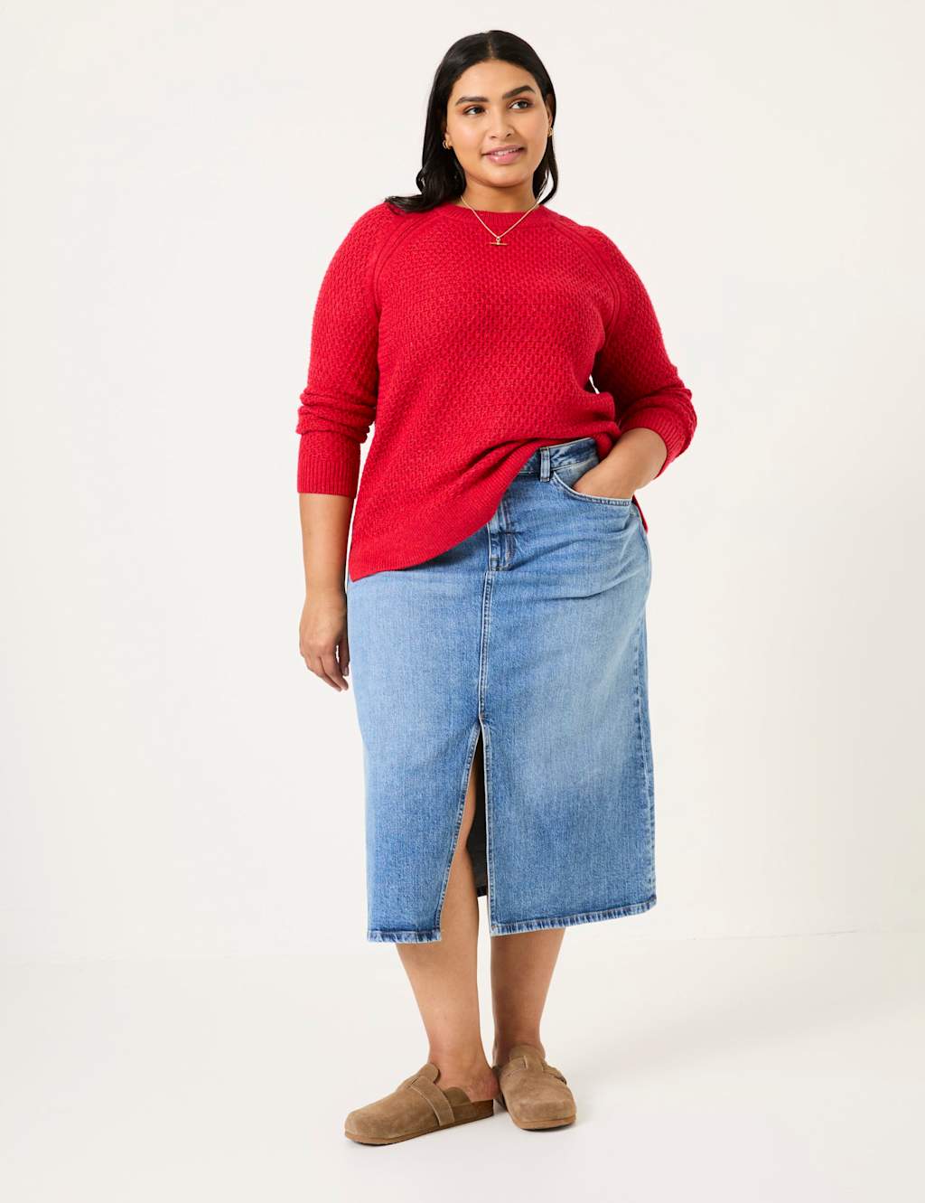 Patterned Textured Crew Neck Jumper 6 of 8
