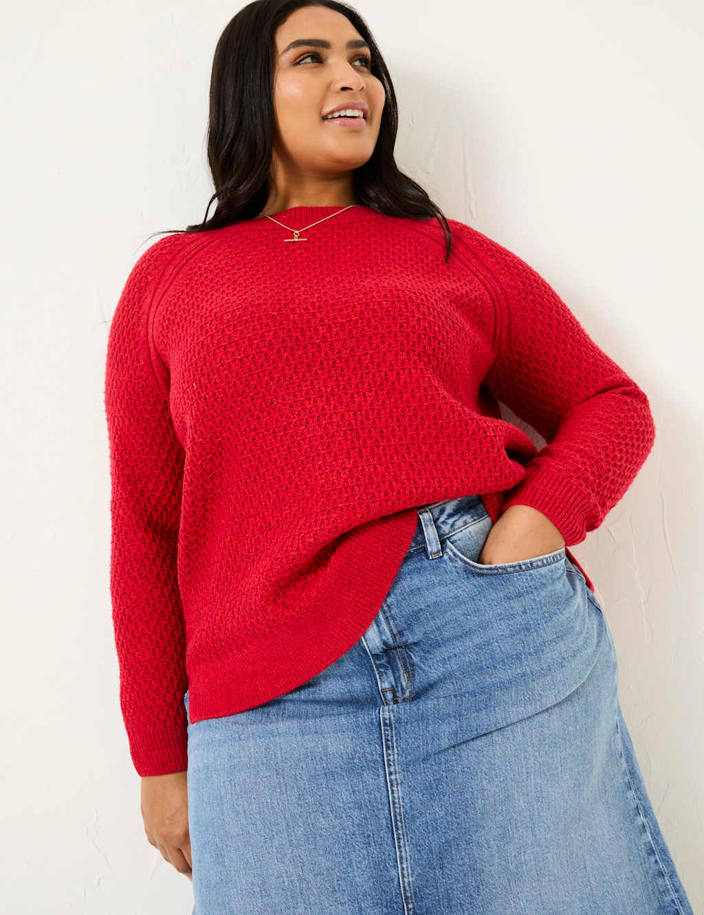 Patterned Textured Crew Neck Jumper 8 of 8