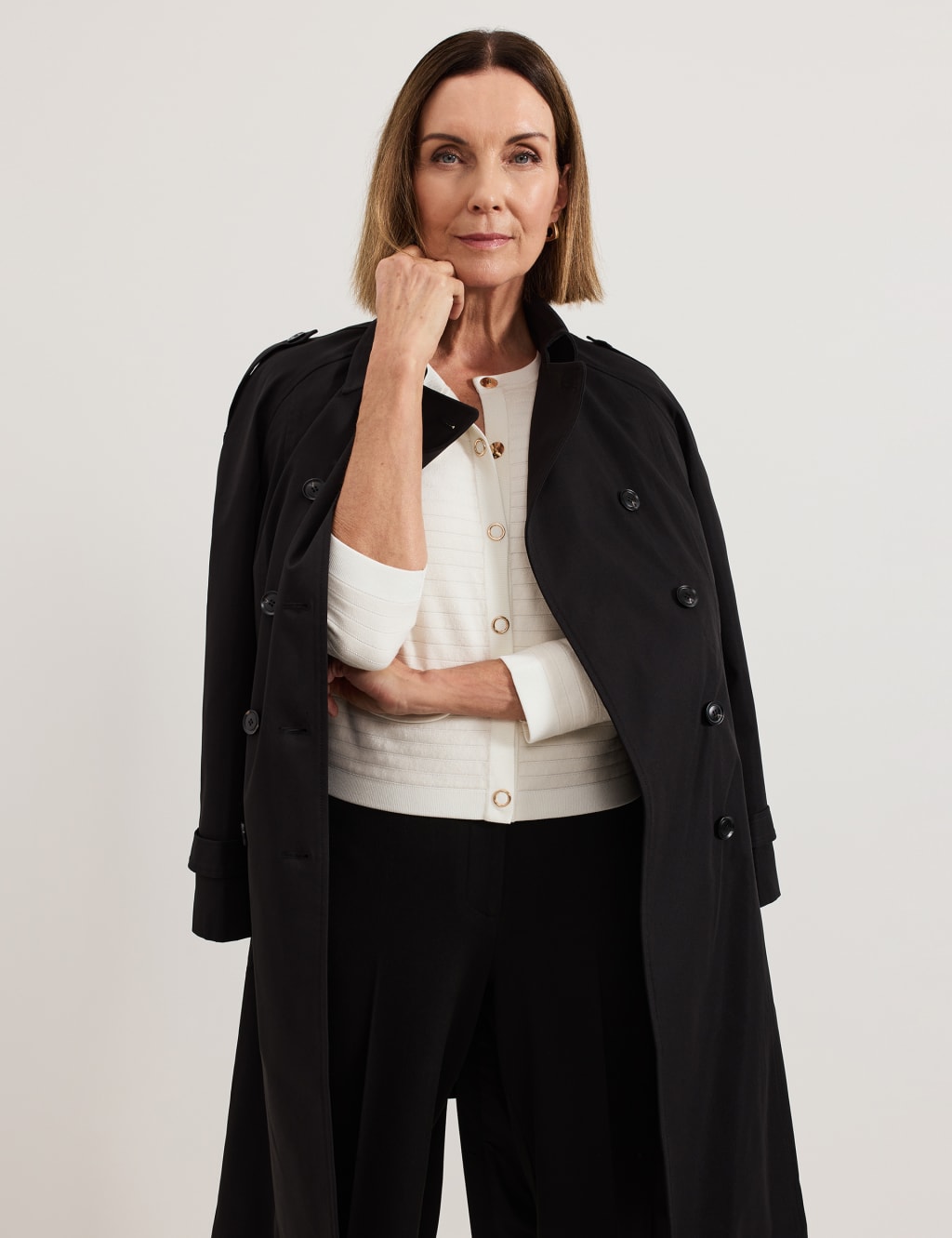 Cotton Blend Crew Neck Knitted Jacket 6 of 7