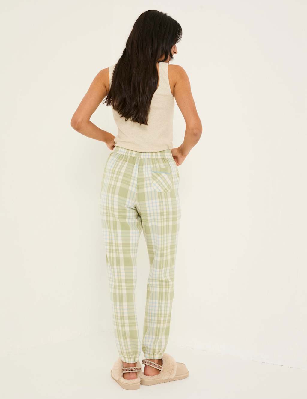 Pure Cotton Checked Pyjama Bottoms 3 of 6