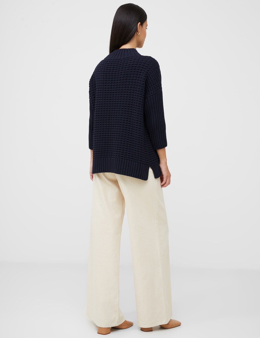 Pure Cotton Textured High Neck Jumper 3 of 4