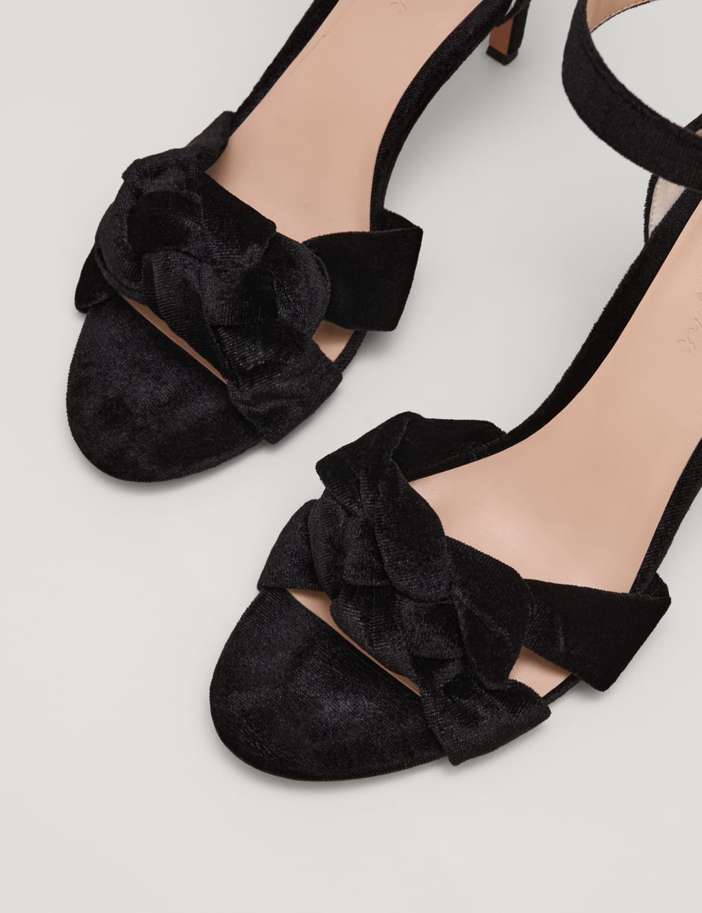 Velvet strap heels cheap