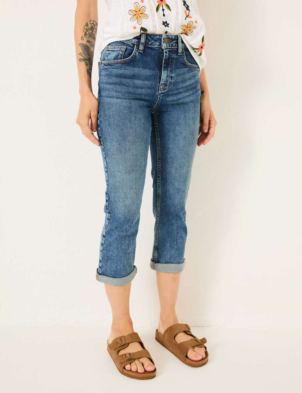 Slim Fit Turn Up Cropped Jeans 4 of 6