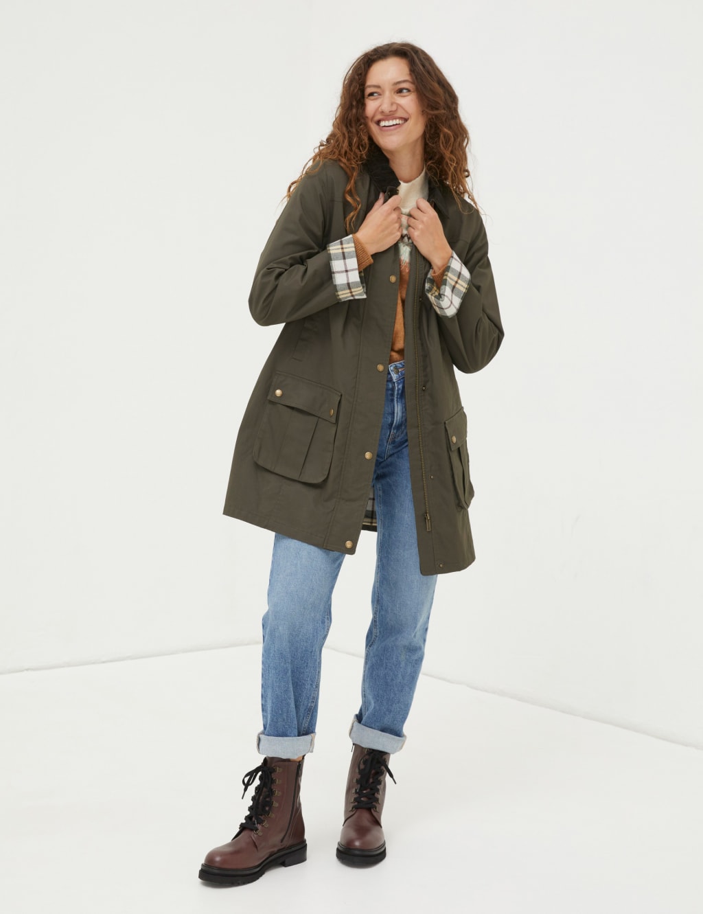Waxed Collared Coat