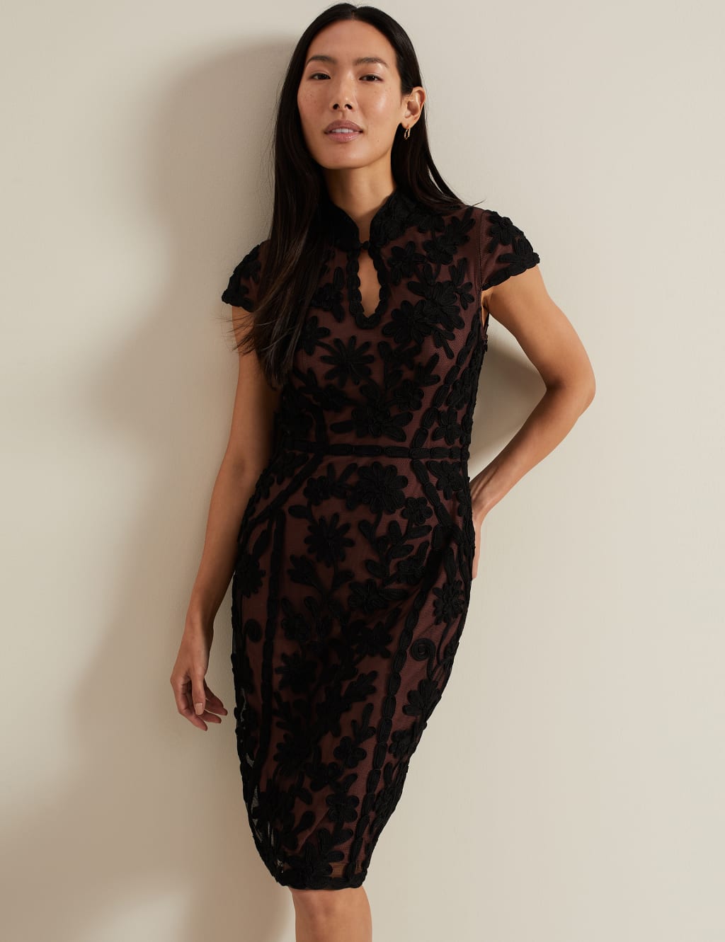 Embellished Knee Length Bodycon Dress Phase Eight M S