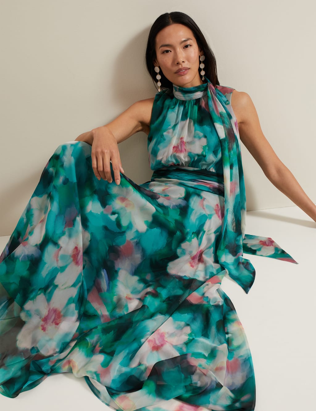 Chiffon floral gown outlet