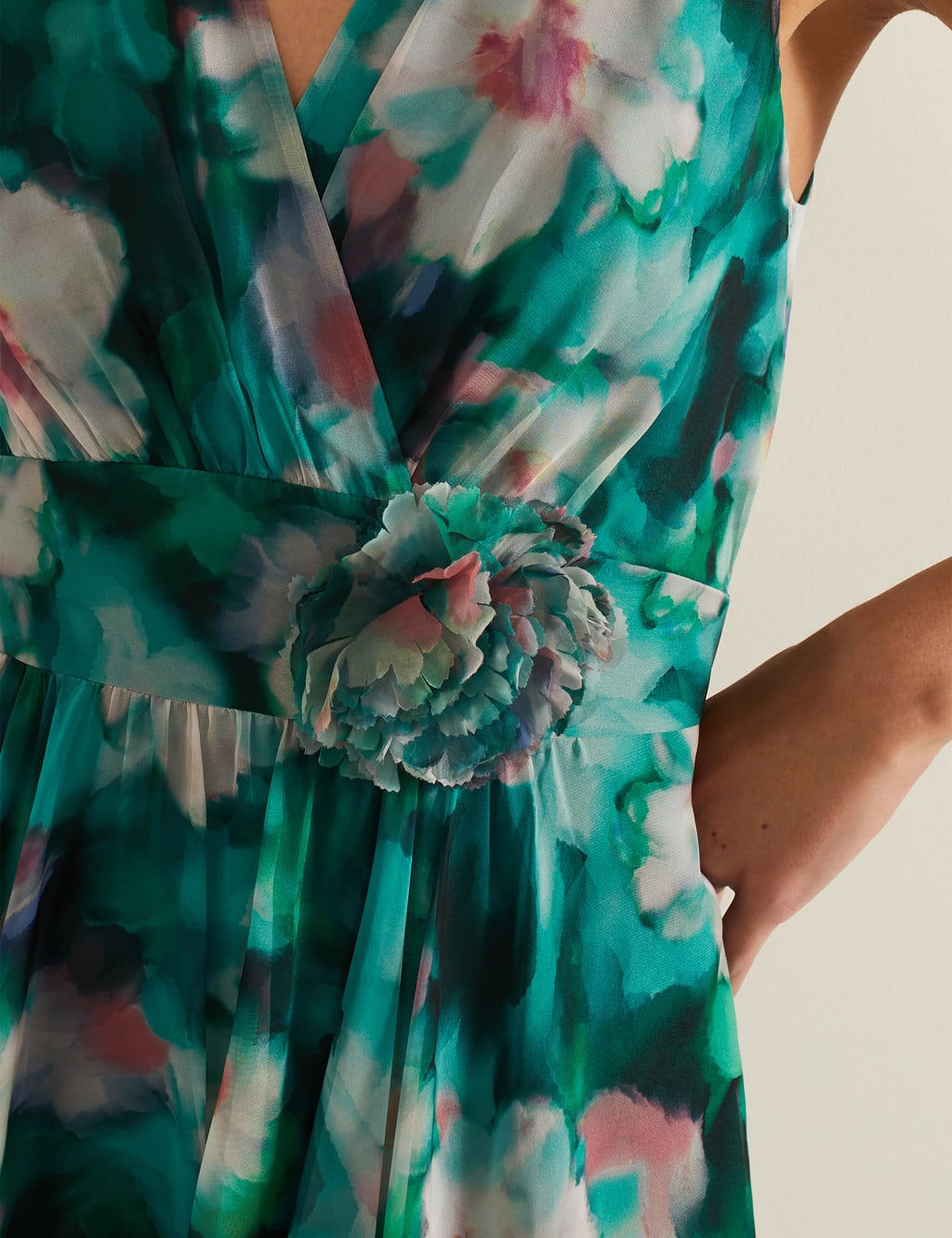 Chiffon floral wrap dress clearance