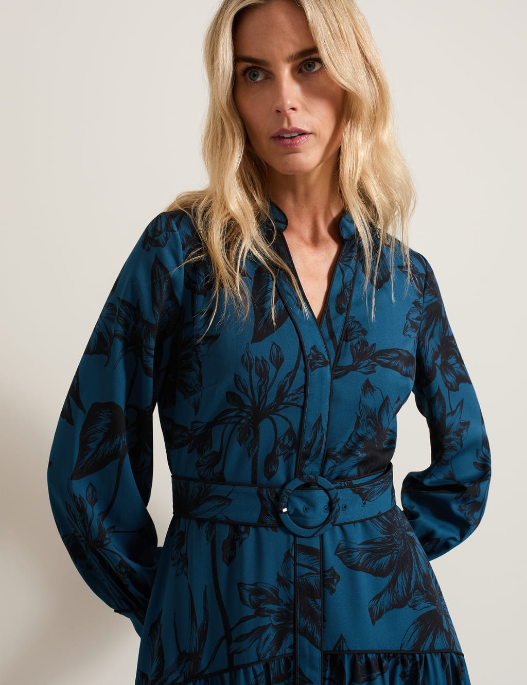 Floral V-Neck Belted Midaxi Shirt Dress | Phase Eight | M&S