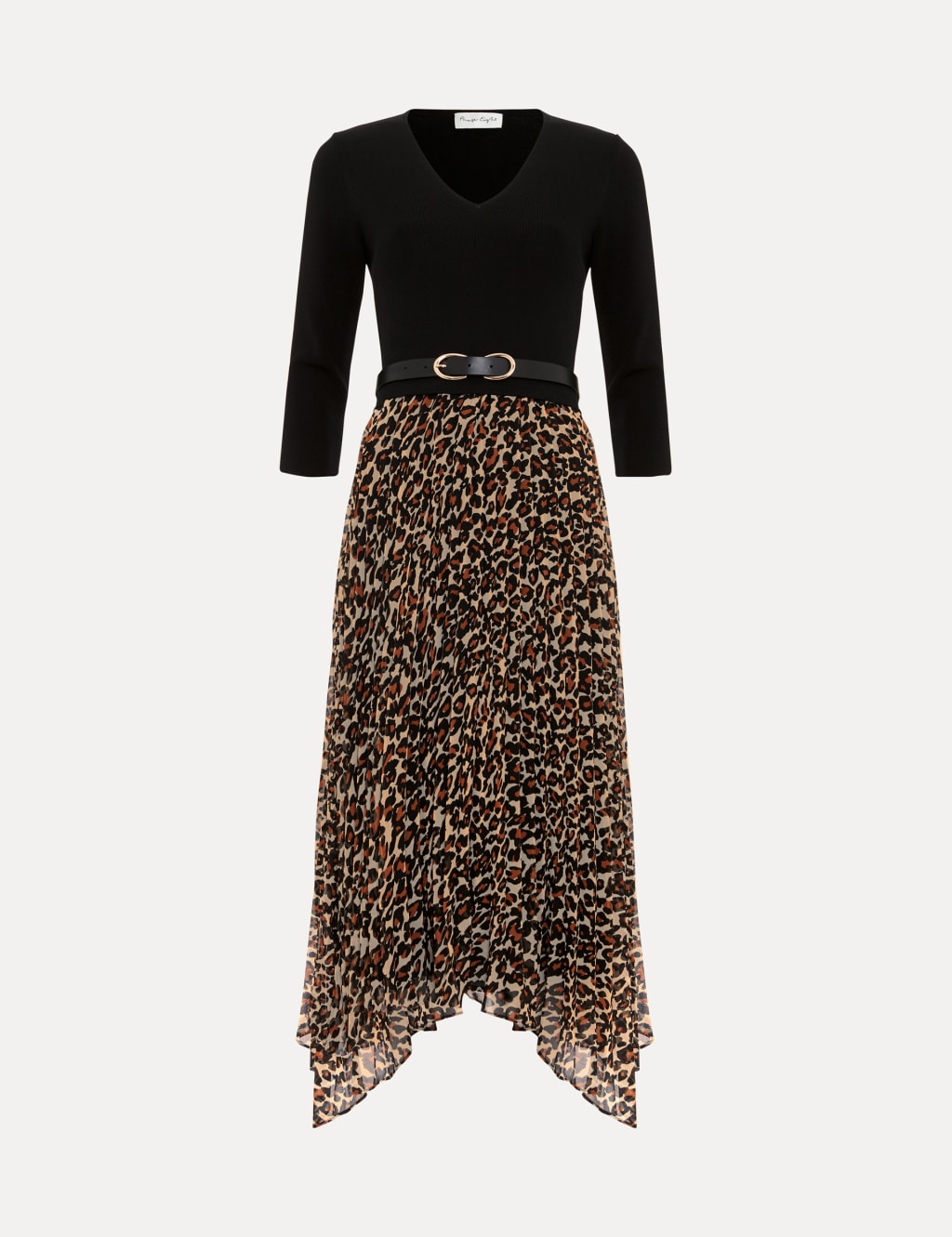 Animal Print Knitted Pleated Dress