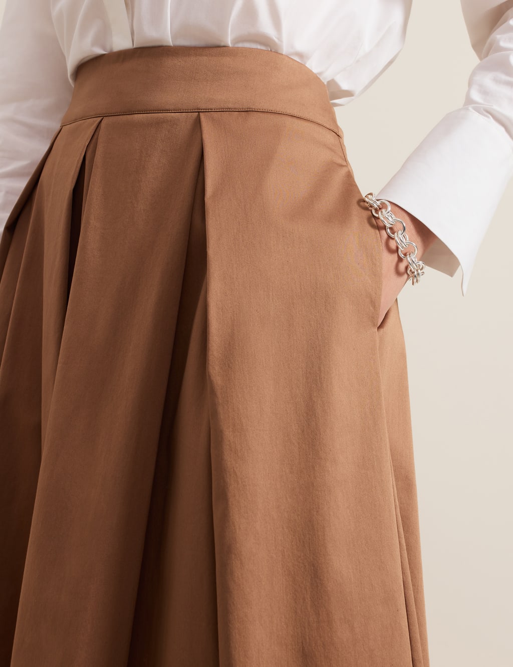 Pleated midi skirt cotton outlet