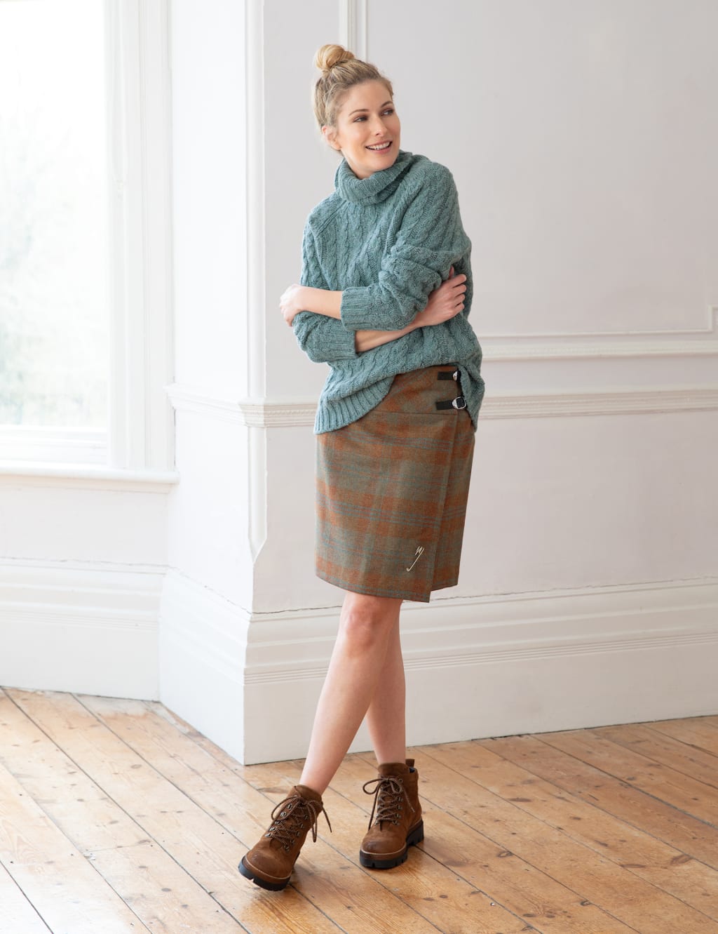 Pure Wool Cable Knit Roll Neck Jumper 8 of 8
