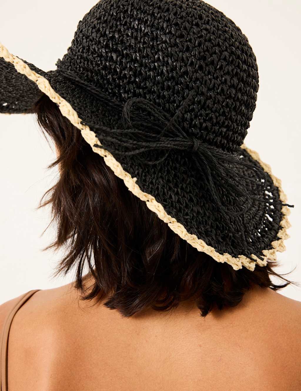 Straw Scallop Edge Wide Brim Hat 3 of 4