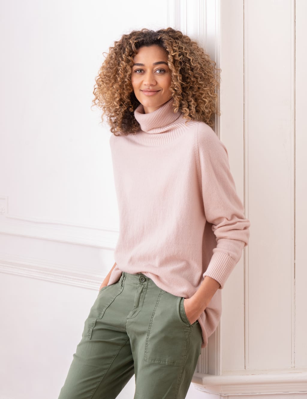 Pure Wool Roll Neck Relaxed Longline Jumper 3 of 6
