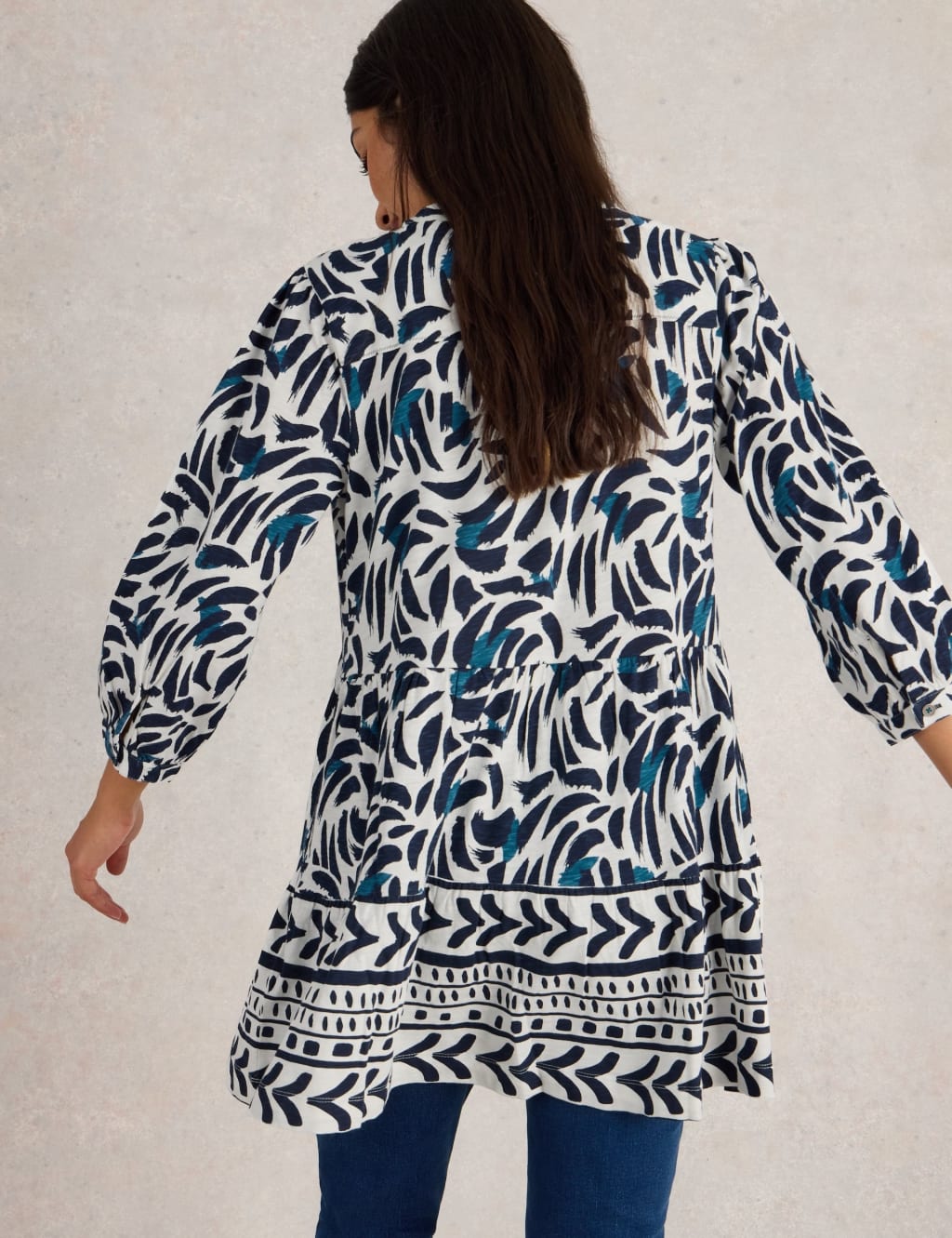 Pure Cotton Printed V-Neck Tunic 4 of 6