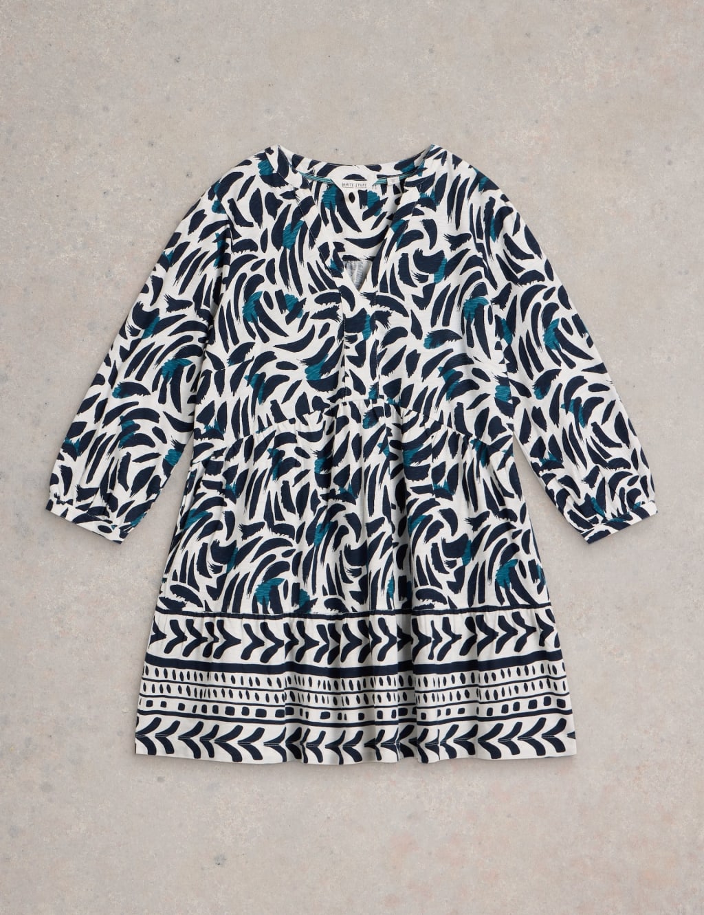 Pure Cotton Printed V-Neck Tunic 2 of 6