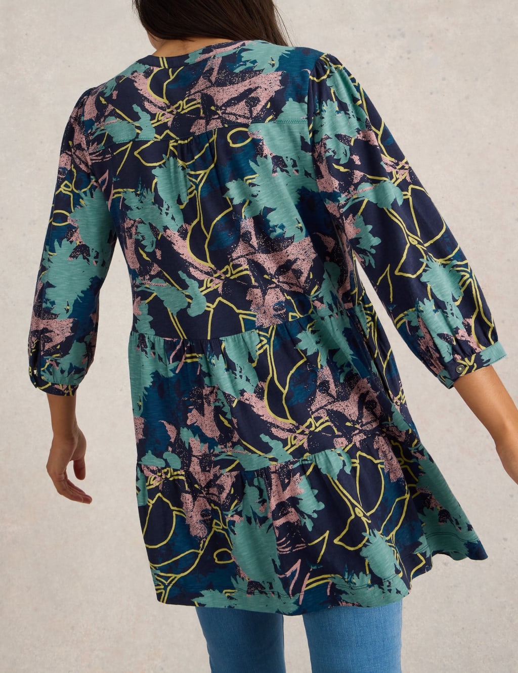 Pure Cotton Printed V-Neck Tunic 4 of 6
