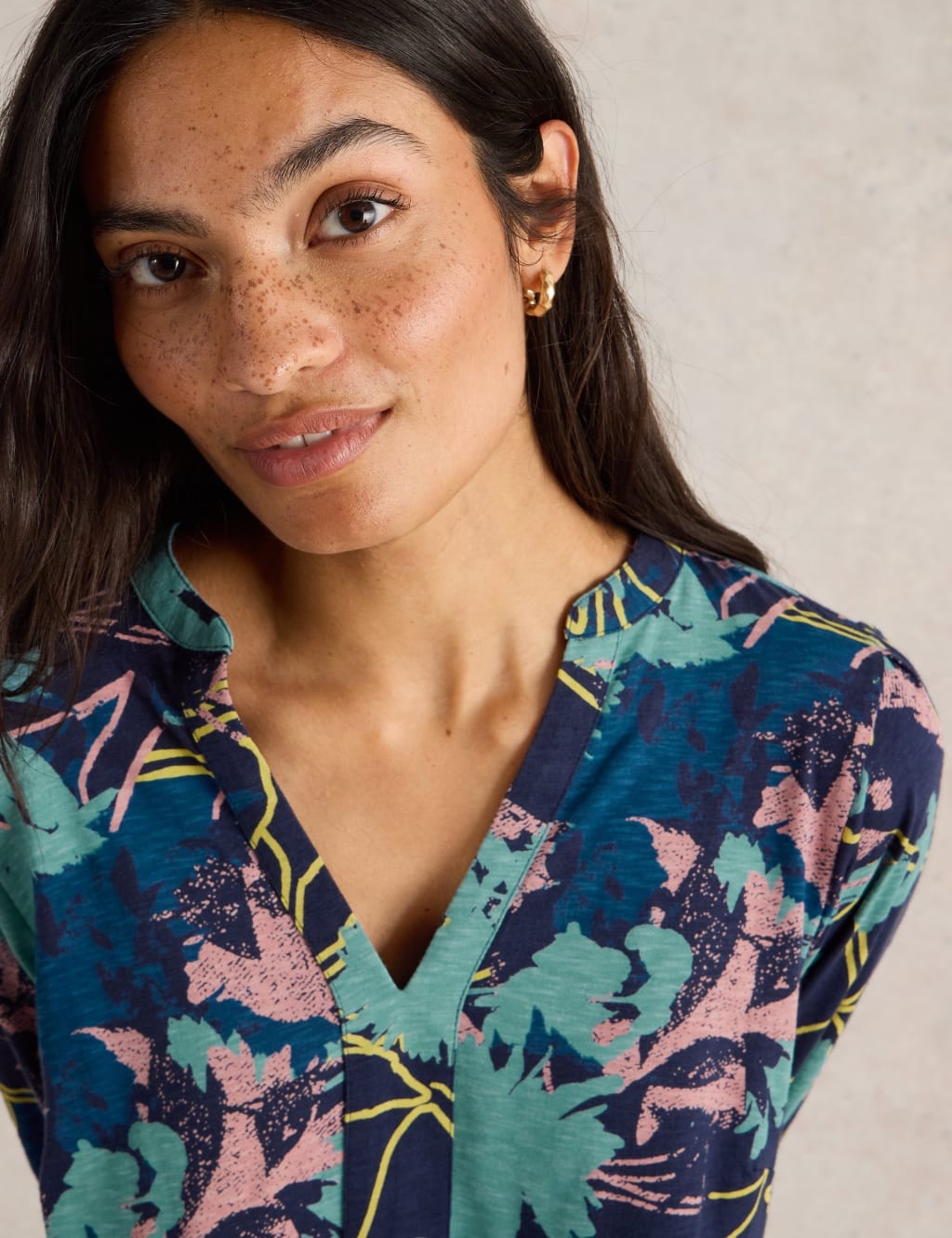 Pure Cotton Printed V-Neck Tunic 5 of 6