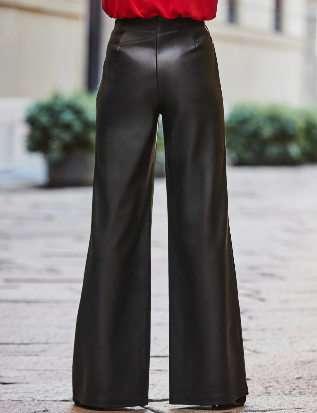 Faux Leather Palazzo Trousers 3 of 5