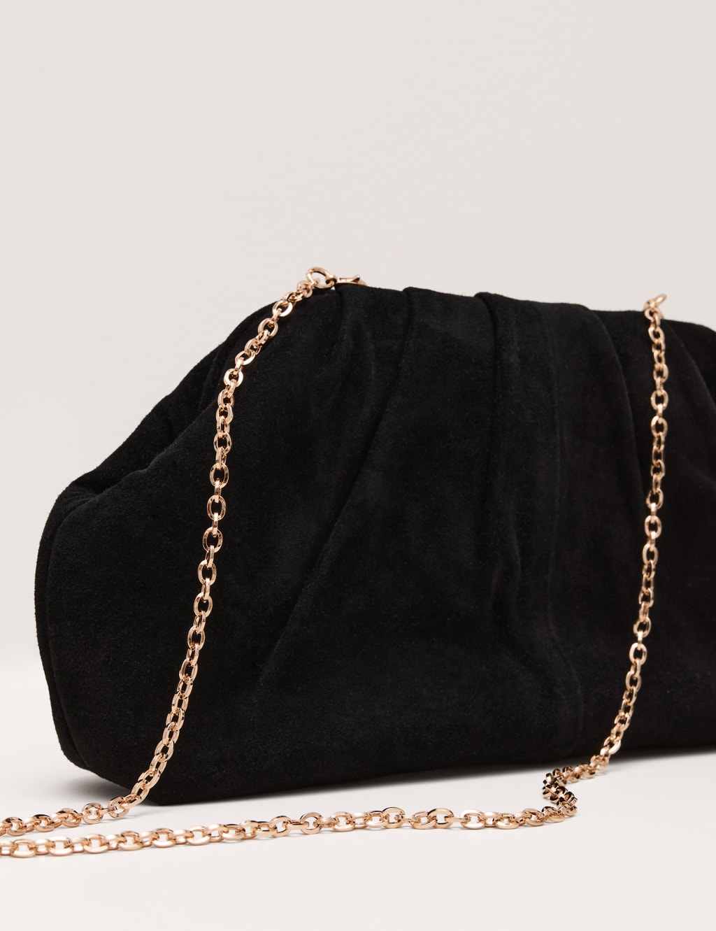 Suede Ruched Chain Strap Clutch Bag 6 of 7