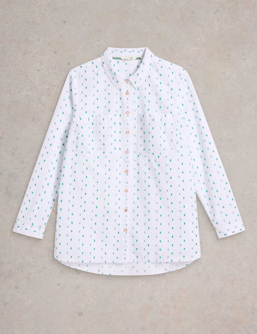 Pure Cotton Embroidered Collared Shirt 2 of 6