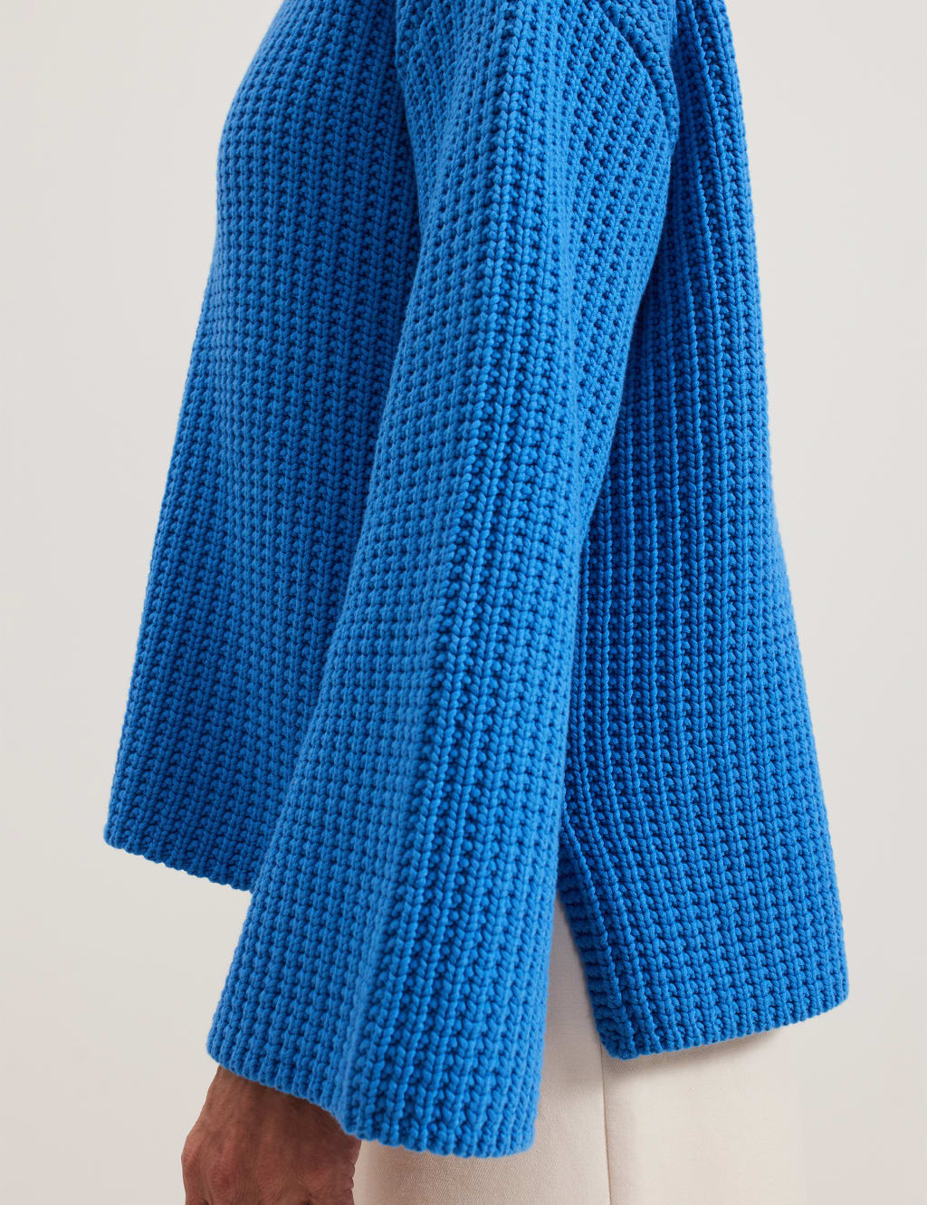 Cotton Rich Textured Round Neck Jumper 6 of 7