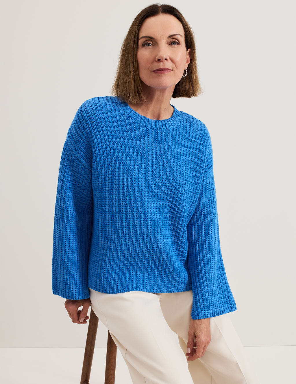 Cotton Rich Textured Round Neck Jumper 7 of 7