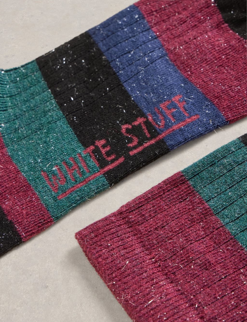Cotton Rich Sparkle Stripe Ankle High Socks 2 of 2