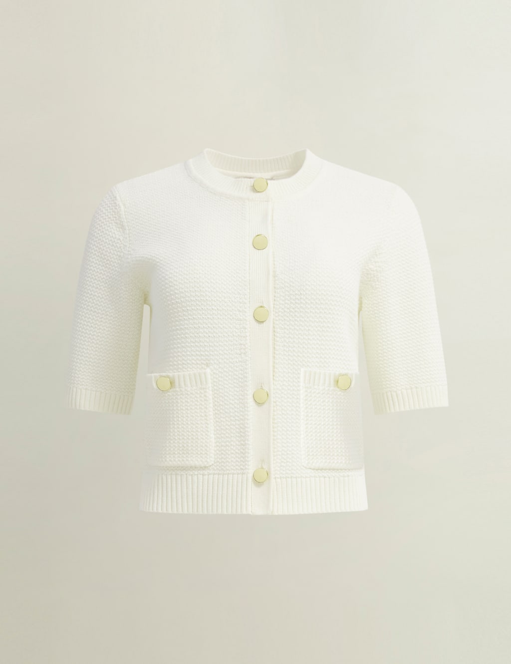 Pure Cotton Short Sleeve Cardigan