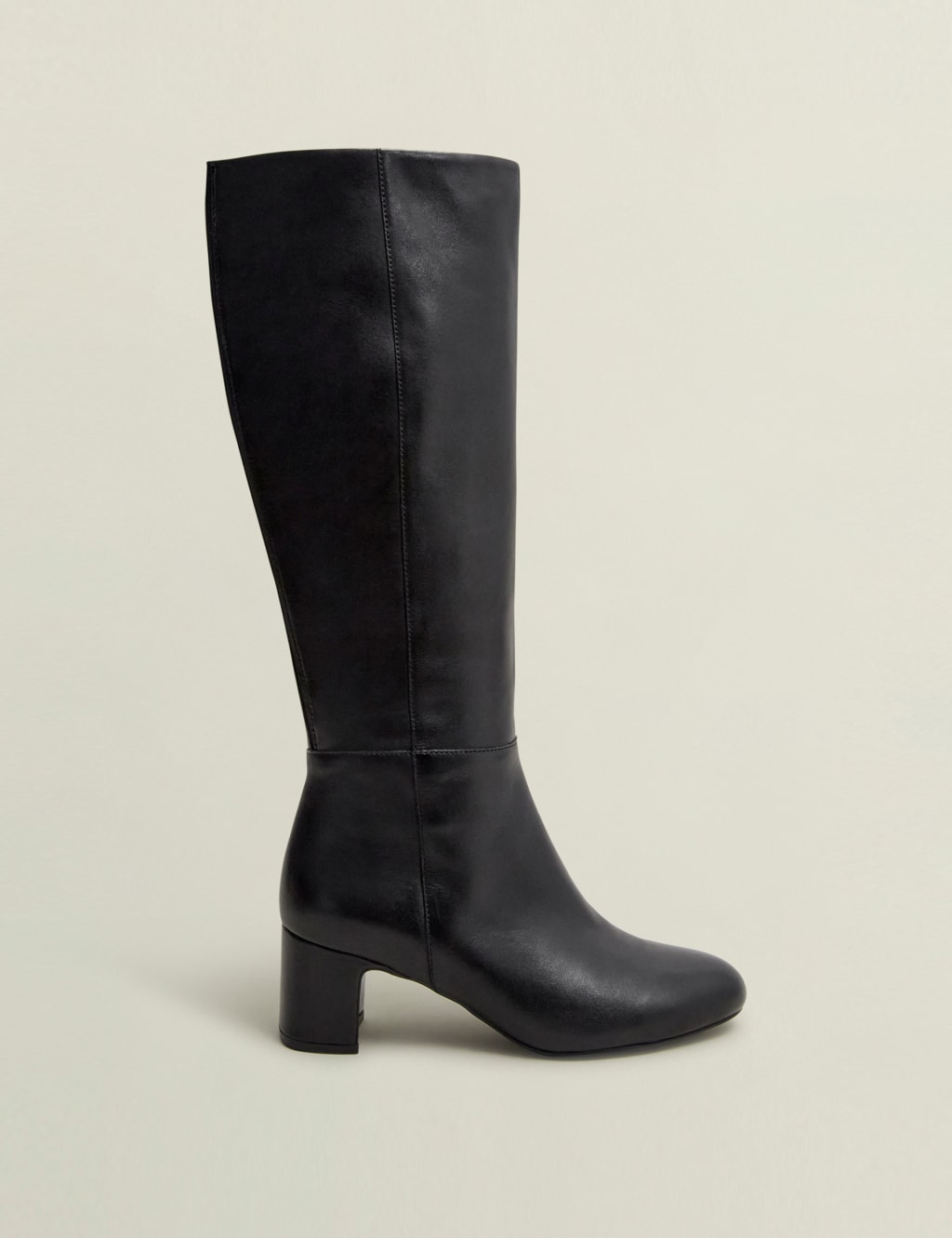 Leather Block Heel Knee High Boots HOBBS M S