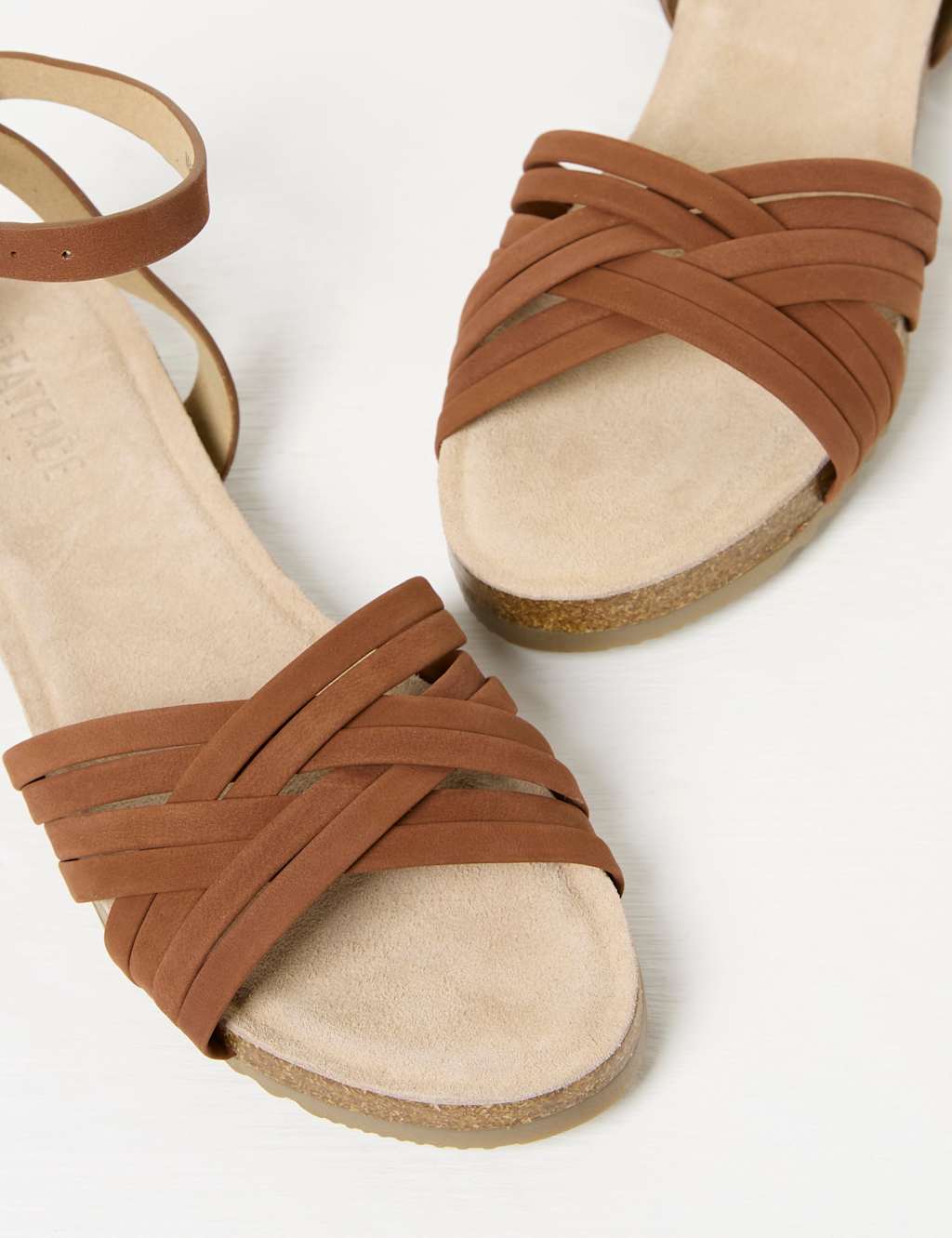 Leather Crossover Ankle Strap Flat Sandals 3 of 3