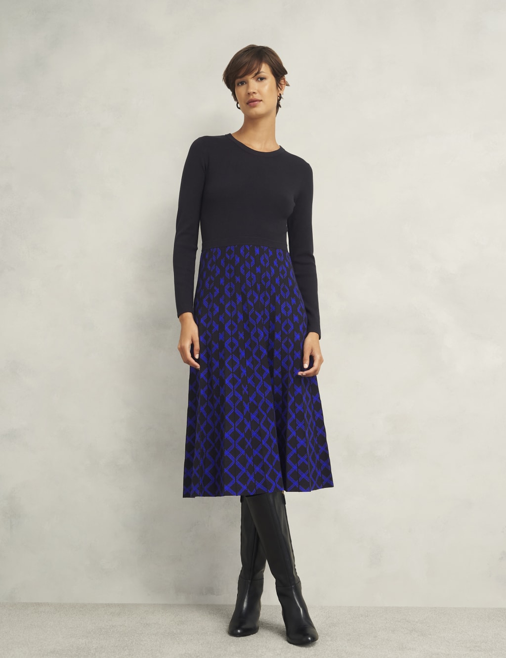Geometric Knitted Dress HOBBS M S