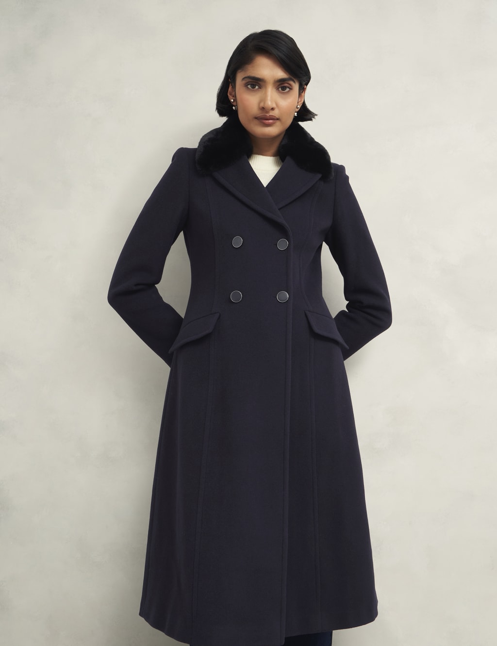 Charcoal wool rich double breasted jacket new arrivals