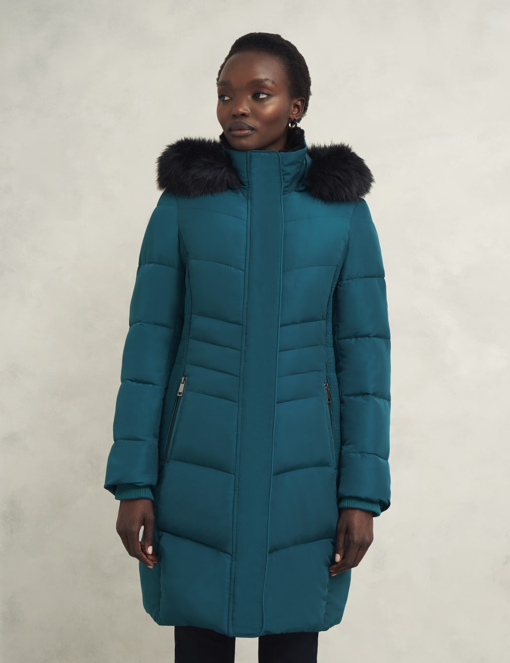 Padded Hooded Longline Puffer Coat HOBBS M S