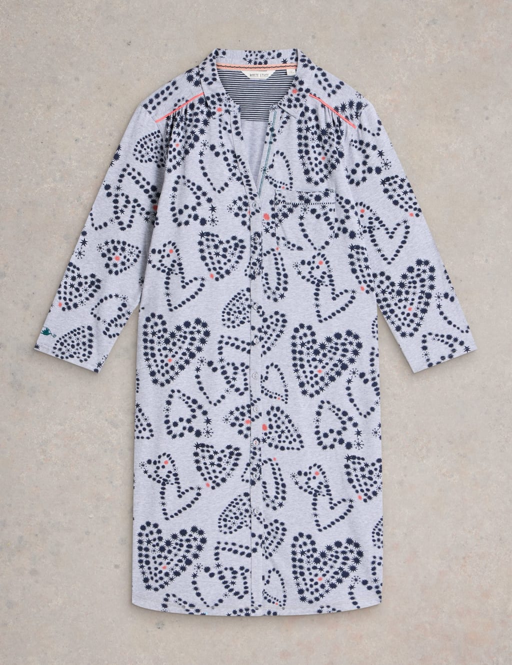 Jersey Heart Print Nightdress