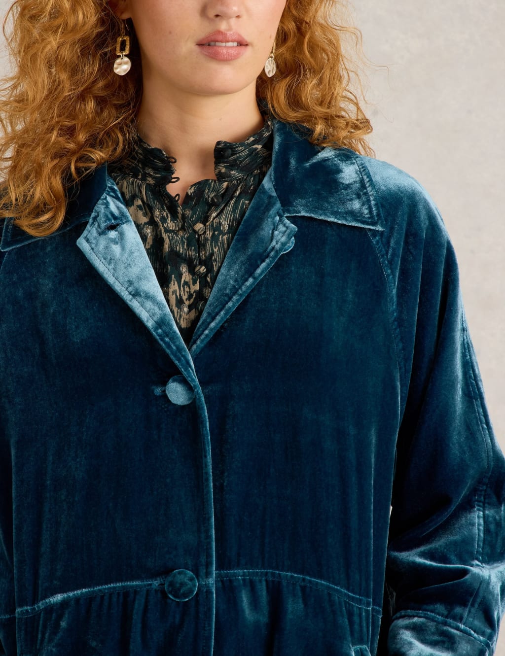 Longline velvet coat shop