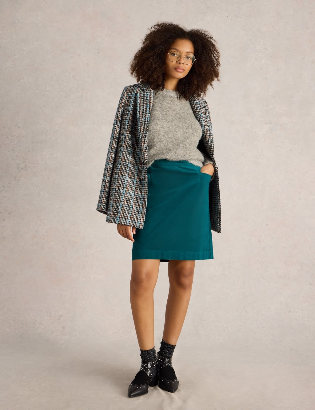 Velvet Mini A Line Skirt White Stuff M S