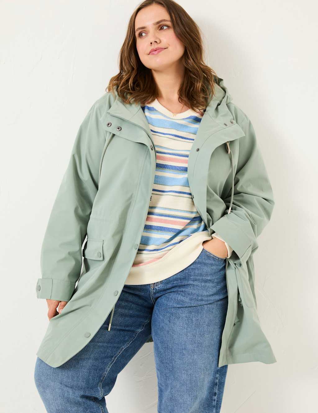 Waterproof Hooded Relaxed Longline Raincoat 7 of 8