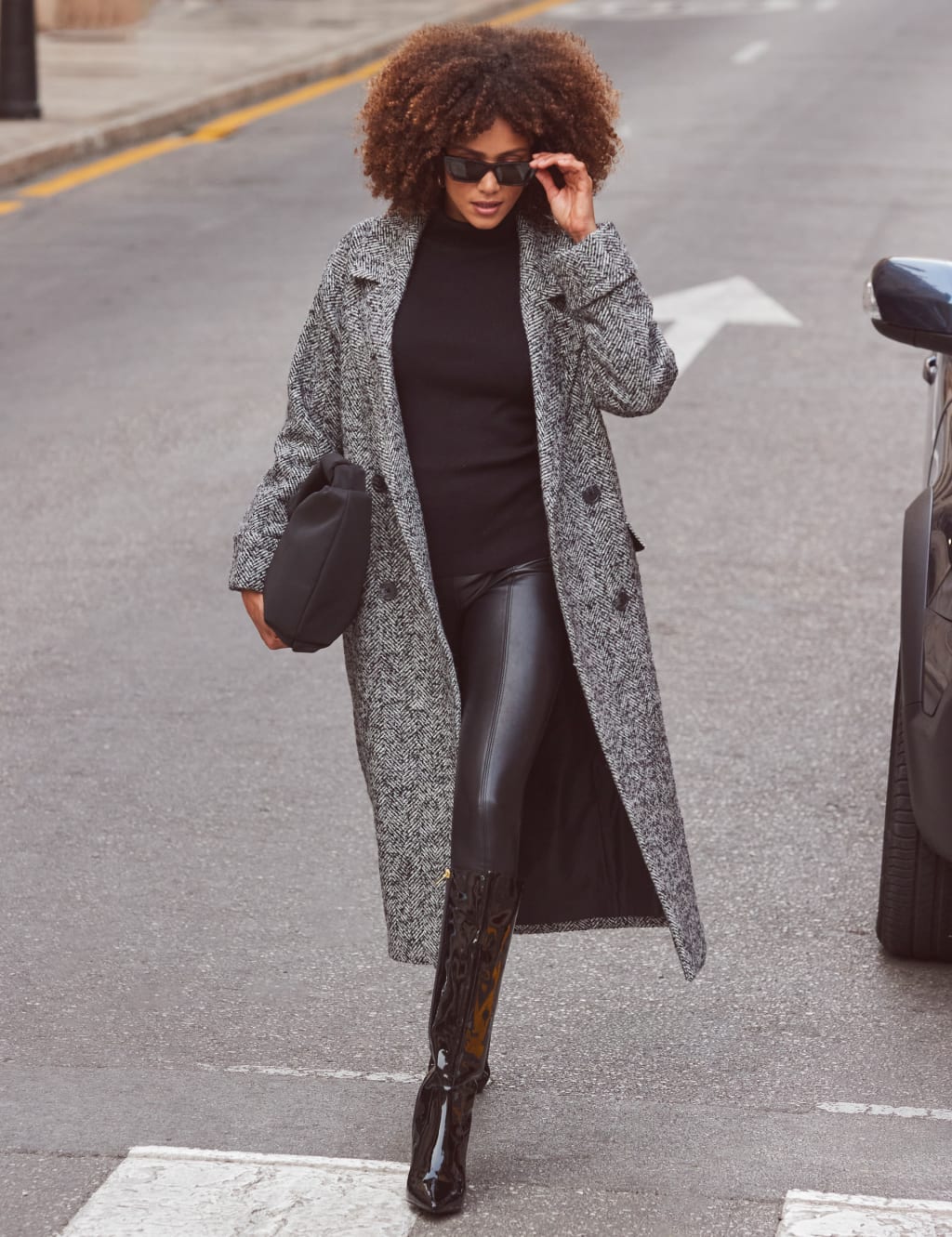 Women's herringbone coat top