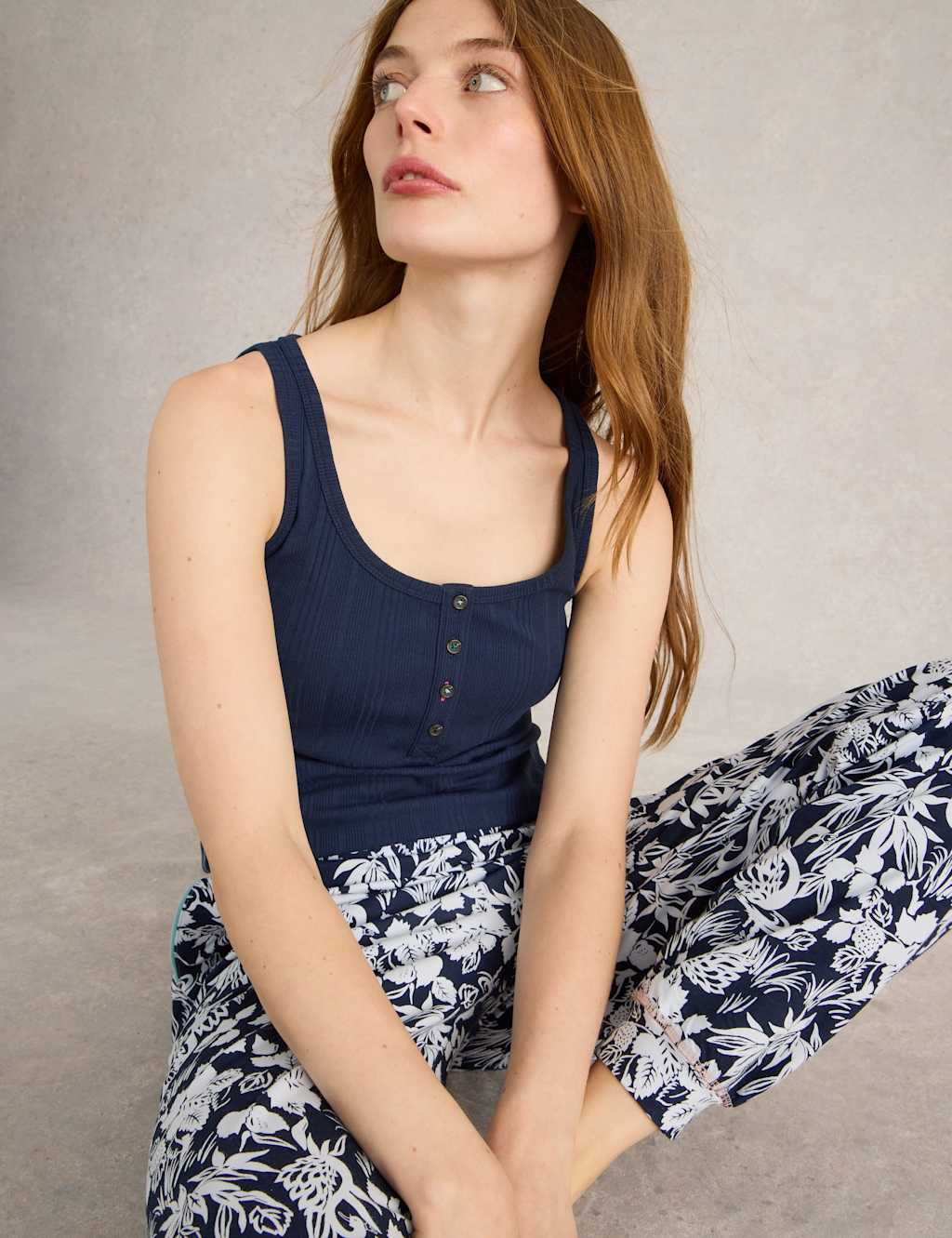 Cotton Blend Ribbed Henley Vest 3 of 6