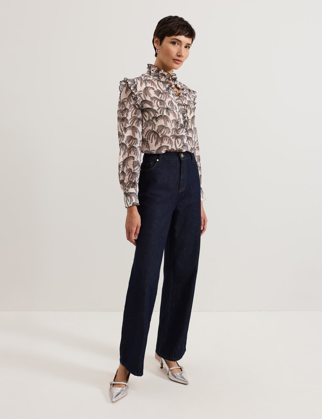 Printed High Neck Blouse 3 of 7