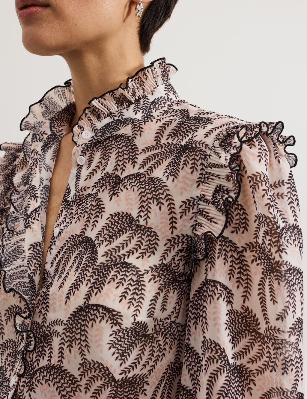 Printed High Neck Blouse 5 of 7