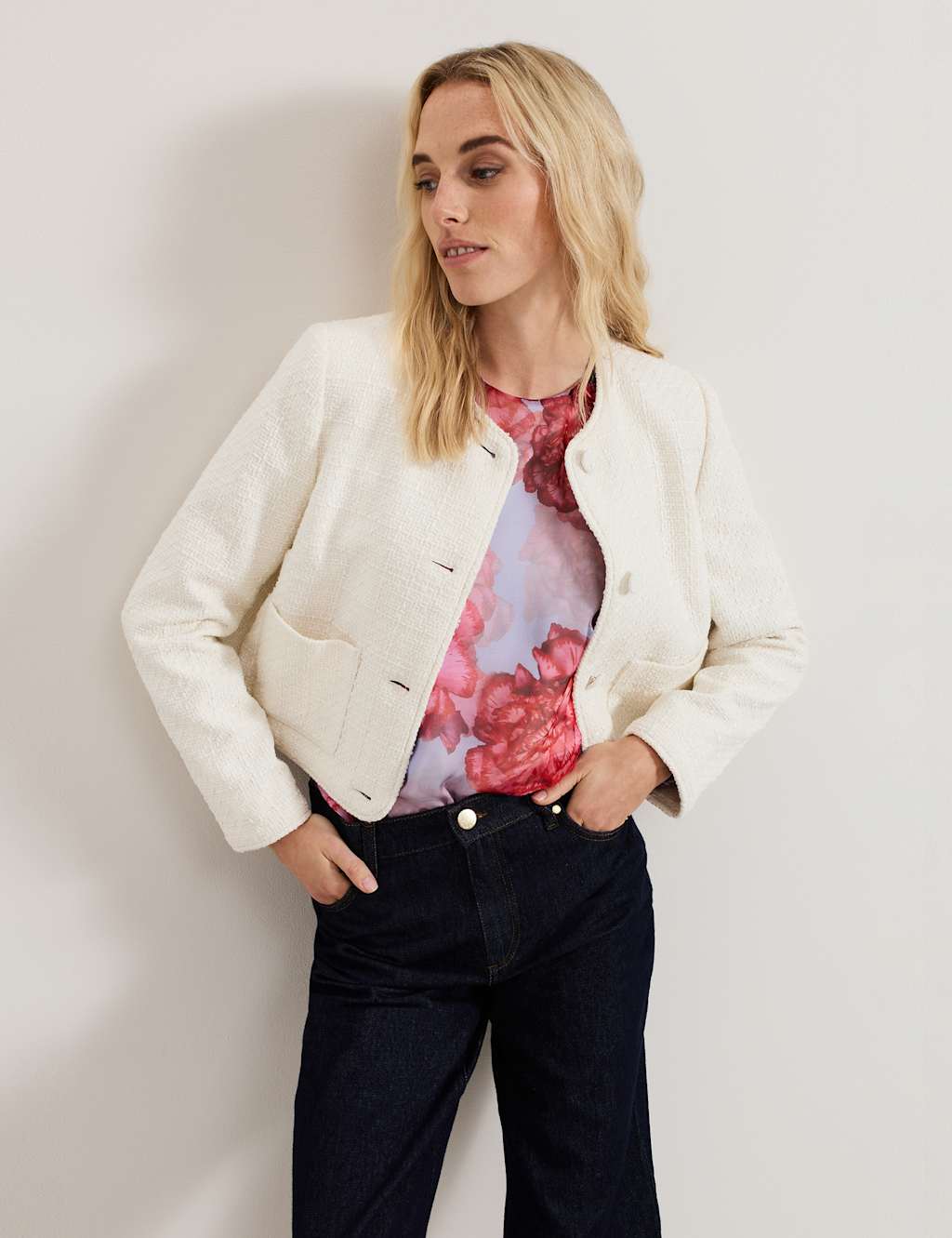 Pure Silk Floral Blouson Sleeve Blouse 7 of 7