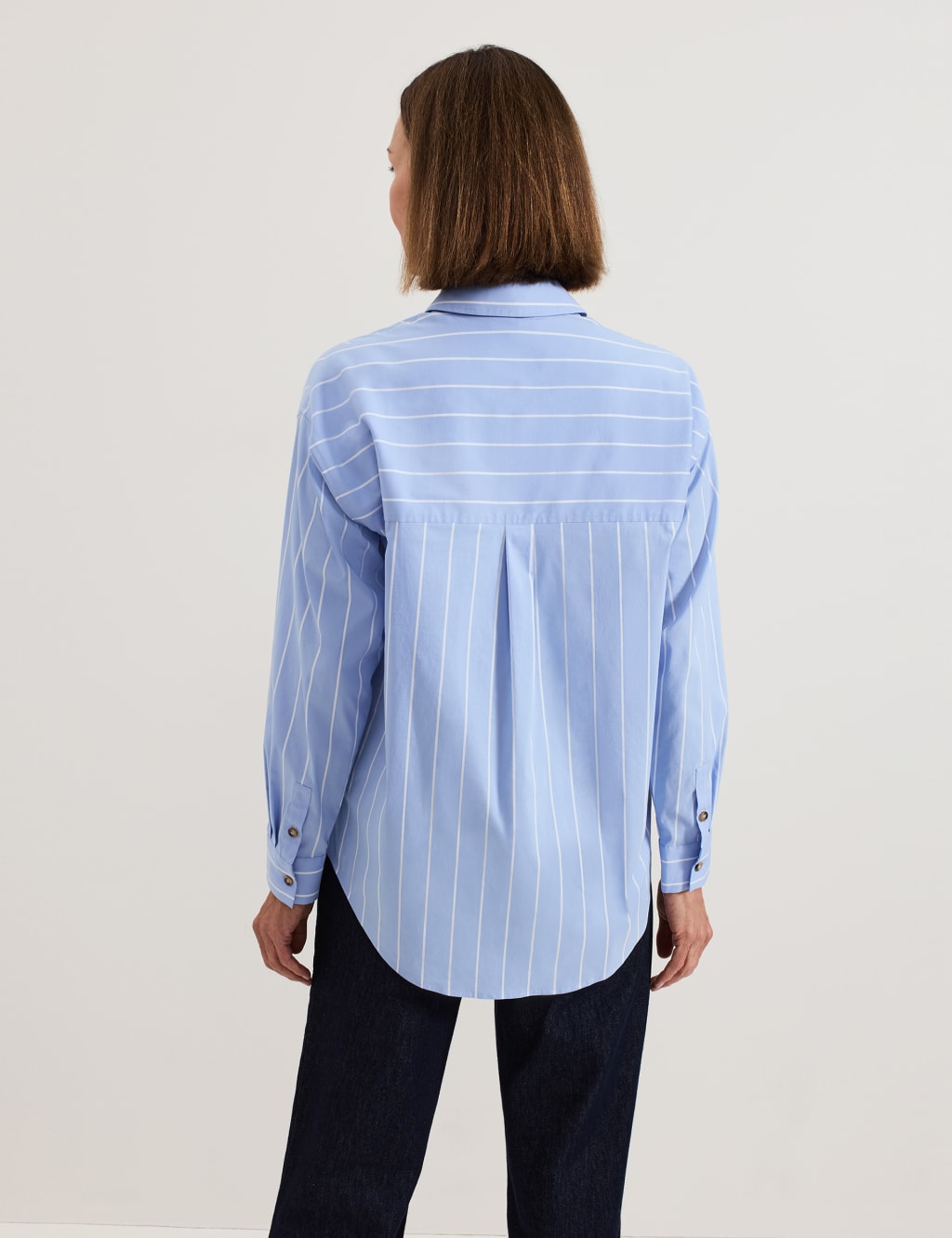 Cotton Blend Striped Collared Shirt 4 of 6