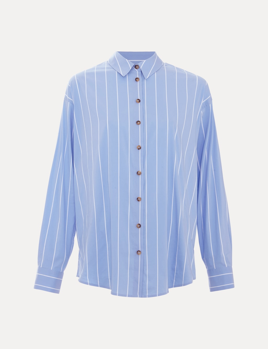 Cotton Blend Striped Collared Shirt 2 of 6